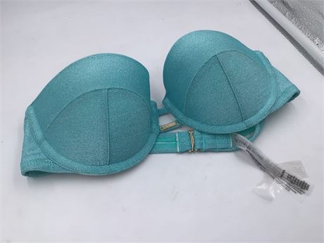 Victoria's Secret Push-Up Strapless Bra, 34B, Emerald with Glitter