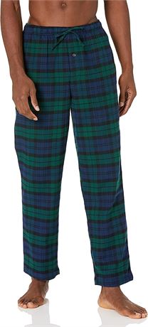 Amazon Essentials Men's Flannel Pajama Pant - Green/Blue Plaid - XS