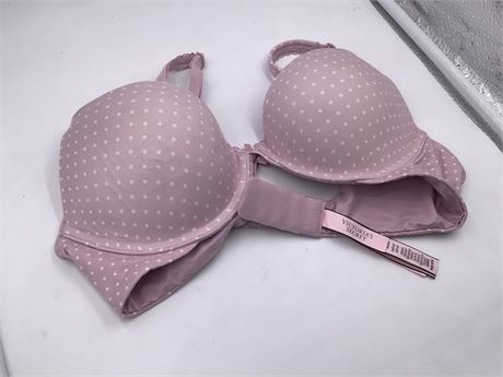 Victoria's Secret Push-Up Bra, 34B, Lavender Pink/Polka Dots