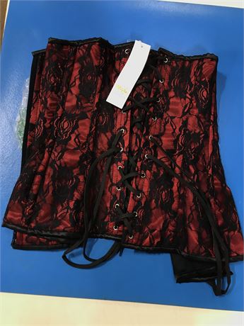 Lavish by Daisy Corsets - Red and Black Lace - XL