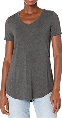 Amazon Essentials Women's Relaxed-Fit Short-Sleeve V-Neck Tunic XL