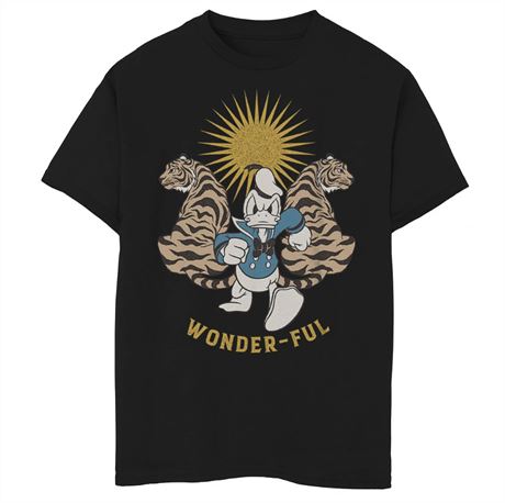 Disney's Donald Duck Wonder-ful New Years Donald And Two Tigers Logo Tee S