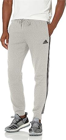 adidas Men's Essentials Fleece Tapered Cuff 3-Stripes Pants, XL