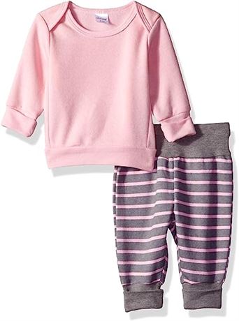 Hanes Ultimate Baby Flexy Adjustable Fit Jogger with Sweatshirt Set, 12-18M