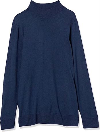 Amazon Essentials Women's Lightweight Mockneck Sweater, Large, Navy