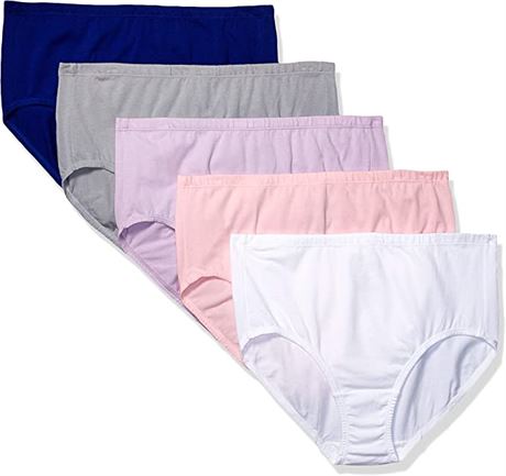 Fruit of The Loom Fit for Me Women's Underwear, Size 11, 5-Pack, Multicolors