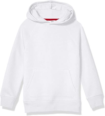 Amazon Essentials Boys Fleece Pullover Hoodie Sweatshirts - White - Large