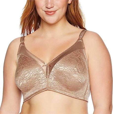 Bali Women's Double Support Spa Closure Wire-Free Bra, Sheer Latte ,40C