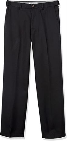 Amazon Essentials Men's Classic-Fit Flat-Front Dress Pants, 42x30, Black