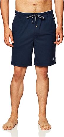 Nautica Men's Soft Knit Elastic Waistband Sleep Lounge Short, 3XL, Navy