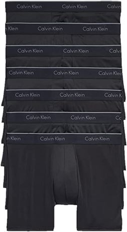 Calvin Klein Men's Micro Stretch 7-Pack Boxer Briefs, Large, Black