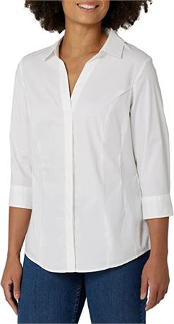 Riders by Lee Indigo womens Easy Care � Sleeve Woven Shirt,Arctic White,Medium