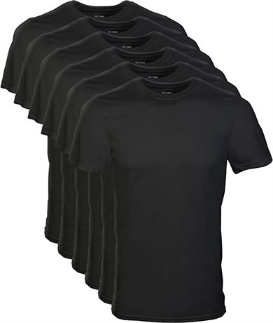 Gildan Men's 6-Pack Crewneck T-Shirts, Medium, Black