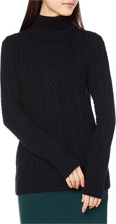 Amazon Essentials Women's Fisherman Cable Turtleneck Sweater