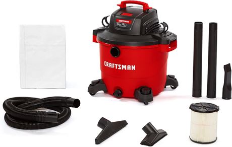 CRAFTSMAN CMXEVBE17595 16 Gallon 6.5 Peak HP Wet/Dry Vac Heavy-Duty Shop Vacuum