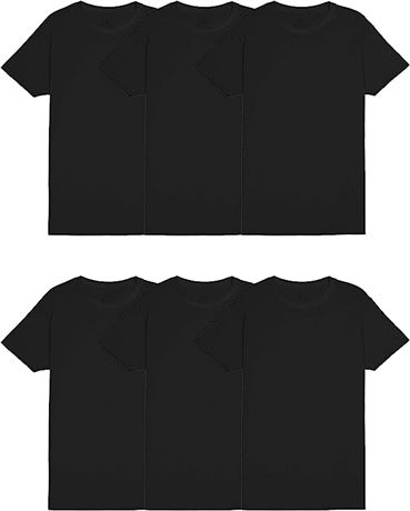 Fruit of the Loom Eversoft T-Shirt - Black - 6 Pack - Medium