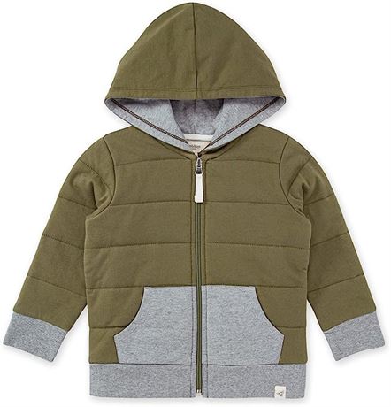 Burt's Bees Baby Hooded Sweatshirt - Olive/Grey - 3-6M