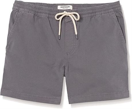 Goodthreads Men's Canvas Shorts with Drawstring, Medium, Gray