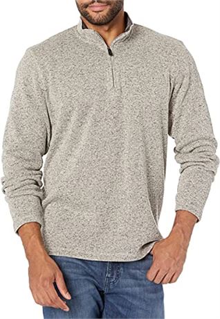 Wrangler Authentics Men's Long Sleeve Fleece Quarter-Zip, Xl