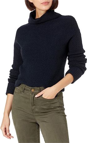 Daily Ritual Women's Cozy Boucle Nock Neck Sweater - Black - Large