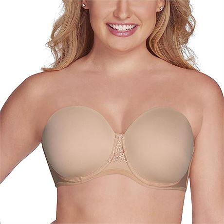 Vanity Fair Women's Beauty Back Smoothing Strapless Bra, 38C, Rose Beige