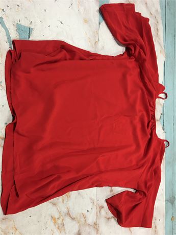 Red Shoulder Peep Blouse, 1XL