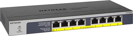 NETGEAR 8-Port Gigabit Ethernet Unmanaged PoE Switch (GS108PP) - Damaged Box