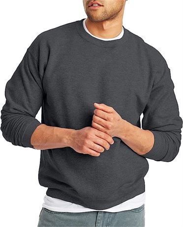 Hanes Ecosmart Men's Cotton Sweatshirt, 4XL, Charcoal Gray