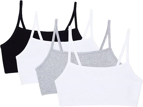 Fruit of the Loom Spaghetti Strap Cotton Pullover Sports Bra, 4pack, Size 36