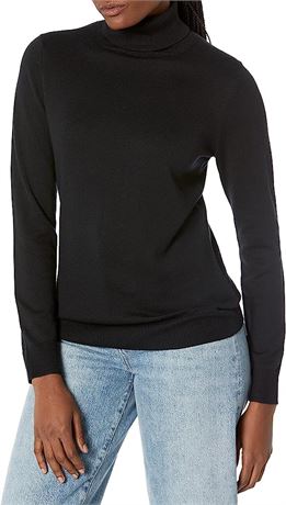 Amazon Essentials Women's Long-Sleeve Turtleneck Sweater - Black - Large