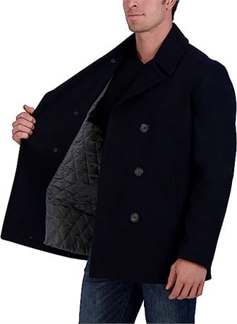 Nautica Men's Classic Double Breasted Peacoat, Dark Navy, 5X