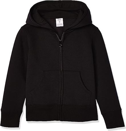 Amazon Essentials Girls and Toddlers' Fleece Zip-Up Hoodie Sweatshirt, Lg