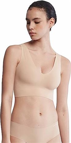 Calvin Klein Women's Invisibles Comfort Seamless V Neck Bralette - Pink - XL