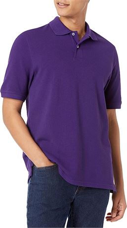 Amazon Essentials Men's Regular-Fit Cotton Pique Polo Shirt, Purple, XX-Large