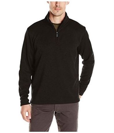 Wranglers Authentics Men's Quarter Zip Sweater - Black - XL