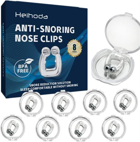 8 Pcs Anti Snoring Devices, Magnetic Anti Snoring Nose Clip, Set of 23