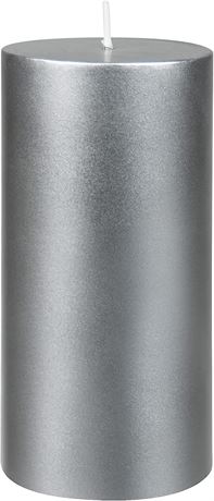 Zest Candle Pillar Candle, 3 by 6-Inch, Metallic Silver - 2 Pack