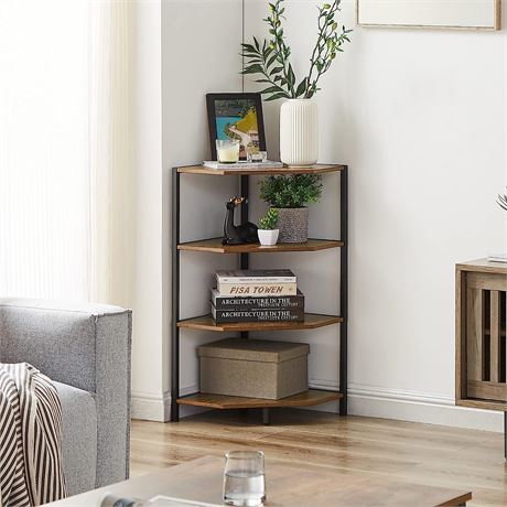 VECELO 31" Corner Shelf, 4-Tier Display Shelves