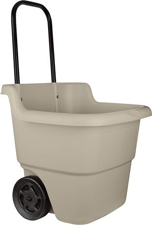 Suncast Resin 15.5 Gallon Multi-Purpose Cart with Wheels, Brown