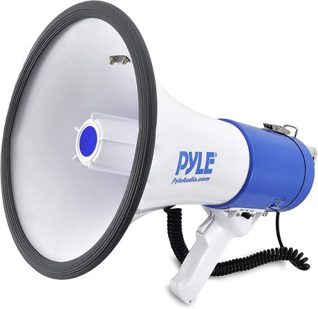 PYLE-PRO Portable Megaphone Speaker PA Bullhorn - Built-in Siren, 50W