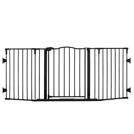 Regalo Deluxe Home Accents Widespan Safety Gate, 74.5"W x 28"H , Black