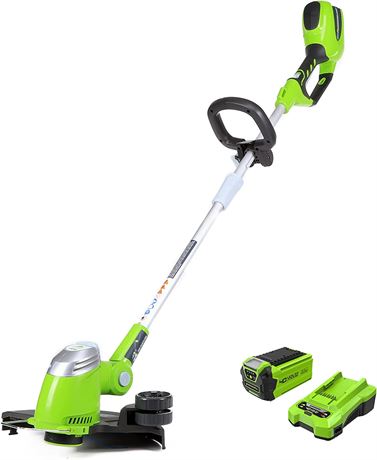 Greenworks 40V 13" Cordless String Trimmer&Edger, 2.0Ah Battery and Charger