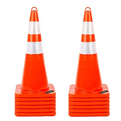 BATTIFE 28" Traffic Safety Cones - 12 Pack