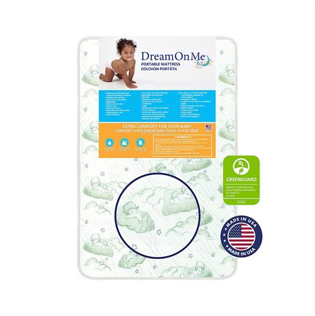 Dream On Me Square Corner Playmat, 38"L x 25.5"W