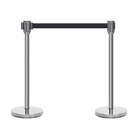 Amazon Stanchions, 36-Inch Height, 6.5-Foot Retractable Belt, Pack of 2