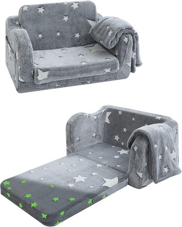 MeMoreCool Kids Convertible Plush Sofa Bed