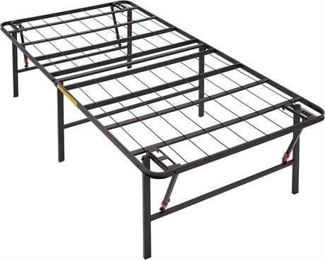 Amazon Basics Foldable Metal Platform Bed Frame, 18" High, Twin, Black