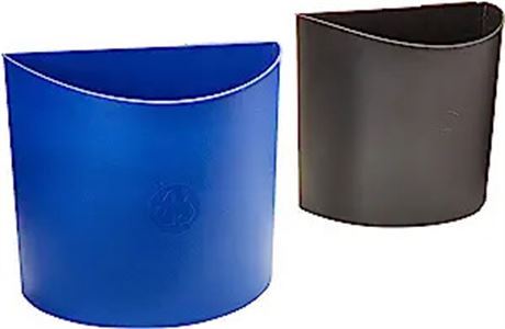 Safco 9928BB Desk Recycling Container, Black/Blue,14 gal.