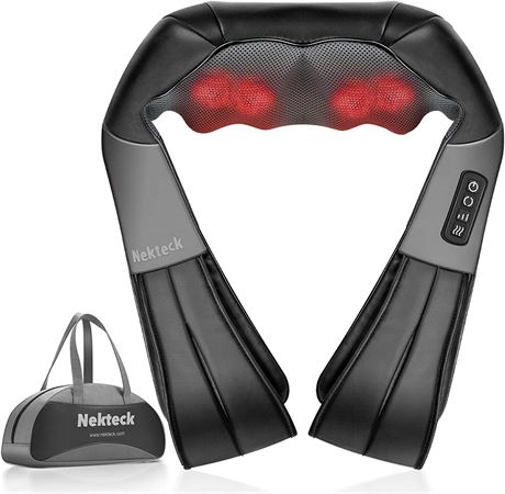 Nekteck Shiatsu Neck and Back Massager with Soothing Heat