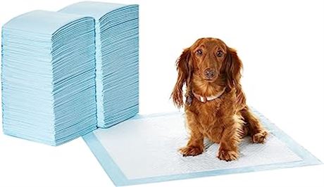 Amazon Basics Dog/Puppy Pee Pads, 22 x 22 Inches, Pack of 150, Blue & White